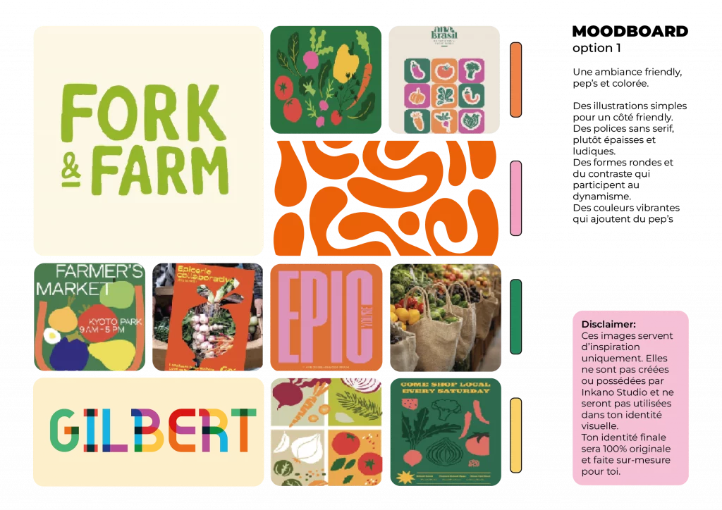 moodboard peps et coloré pour un client - inkano studio